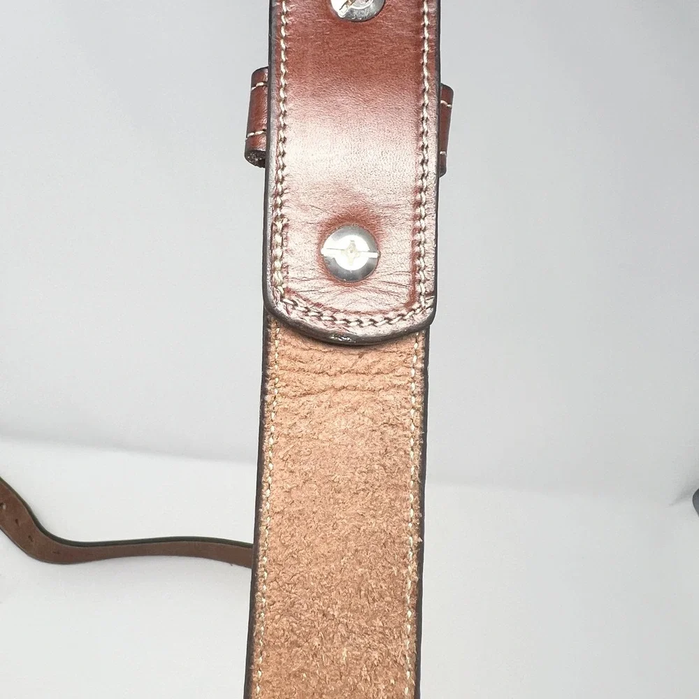 Hanks Belts The Esquire 100 Year Brown Leather Made in USA Sz 50 Belt Stitched